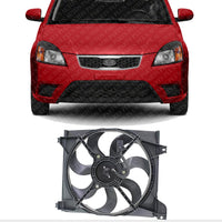 Front Radiator Cooling Fan Left Driver Side Direct Replacement Compatible With 2007-2011 Kia Rio / Rio5 KI3115132 253801G101