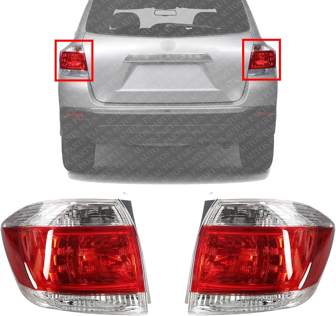 Set Of 2 Tail Light Assembly Left Driver & Right Passenger Side Direct Replacement Compatible With 2011-2013 Toyota Highlander TO2801185 TO2800185 815500E070 815600E070