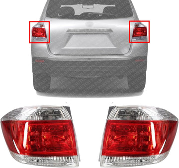 Set Of 2 Tail Light Assembly Left Driver & Right Passenger Side Direct Replacement Compatible With 2011-2013 Toyota Highlander TO2801185 TO2800185 815500E070 815600E070
