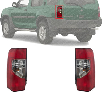 Set Of 2 Tail Light Assembly Plastic Left Driver & Right Passenger Side Direct Replacement Compatible With 2000-2001 Nissan Xterra NI2801144 NI2800144 265507Z025 265557Z025