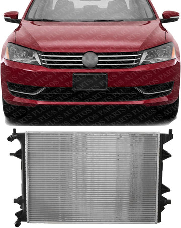 Front Radiator Aluminum Core Direct Replacement Compatible With 2012-2015 Volkswagen Passat / 2013-2016 Jetta VW3010160 1K0121251EB