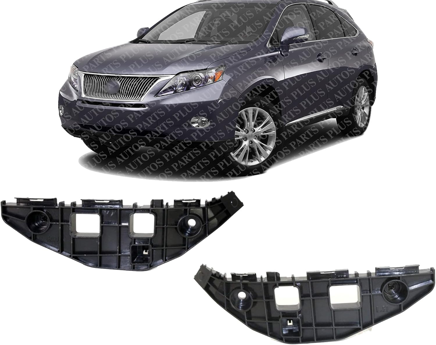 Set Of 2 Front Bumper Cover Retainer Bracket Left Driver & Right Passenger Side Direct Replacement Compatible With 2010-2012 Lexus RX350 LX1042104 LX1043104 525350E023 525360E013