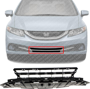 Front Bumper Lower Grille Direct Replacement Compatible With 2013-2015 Honda Civic HO1036113 71105TR3A51