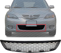 Front Bumper Grille Textured Plastic Direct Replacement Compatible With 2004-2006 Mazda 3 MA1036115 BN8F501T1A