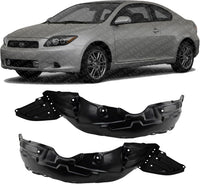 Set Of 2 Front Fender Liner Plastic Left Driver & Right Passenger Side Direct Replacement Compatible With 2005-2010 Scion tC SC1248105 SC1249104 5387521060 5387621060