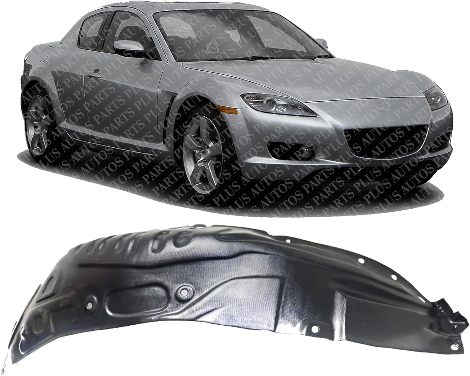 Front Fender Liner Rear Section Right Passenger Side Direct Replacement Compatible With 2004-2008 Mazda RX MA1249128 F1515613Z