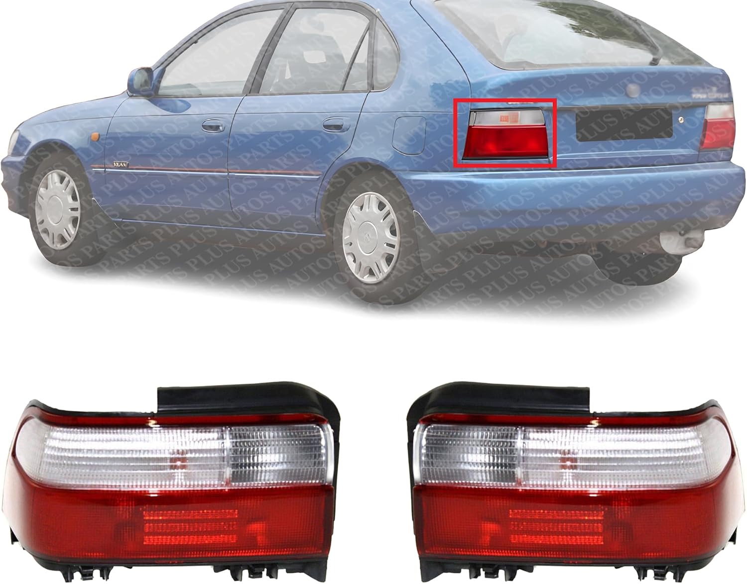 Set Of 2 Tail Light Assembly Plastic Left Driver & Right Passenger Side Direct Replacement Compatible With 1996-1997 Toyota Corolla TO2801127 TO2800127 8155002060 8156002060