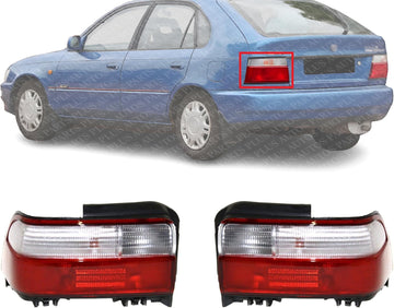 Set Of 2 Tail Light Assembly Plastic Left Driver & Right Passenger Side Direct Replacement Compatible With 1996-1997 Toyota Corolla TO2801127 TO2800127 8155002060 8156002060