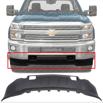 Front Lower Valance Deflector Textured Direct Replacement Compatible With 2015-2019 Chevrolet Silverado 2500HD / 3500HD GM1092252 22978557