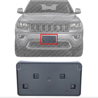 Front License Plate Bracket Textured Direct Replacement Compatible with 2017-2021 Jeep Grand Cherokee CH1068148 68277137AA