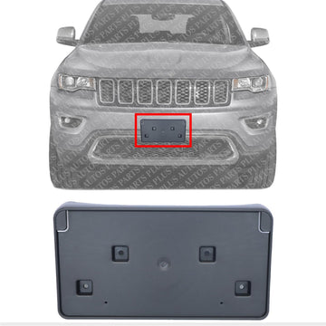 Front License Plate Bracket Textured Direct Replacement Compatible with 2017-2021 Jeep Grand Cherokee CH1068148 68277137AA