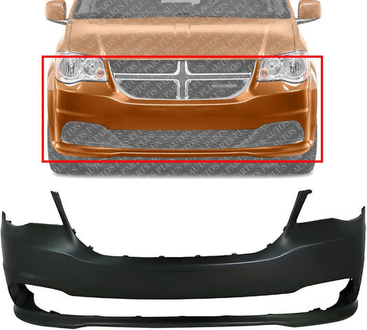 AUTOS PARTS PLUS Front Bumper Cover Primed Direct Replacement Compatible With 2011-2020 Dodge Grand Caravan CH1000A02 68088966AA
