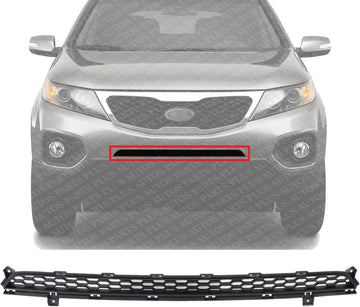 Front Bumper Center Grille Textured Gray Plastic Direct Replacement Compatible with 2011-2013 Kia Sorento KI1036106 865221U000