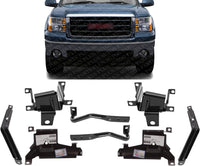 Front Bumper Brackets Inner + Outer Steel Left Driver & Right Passenger Side Direct Replacement Compatible with 2007-2013 GMC Sierra 1500 GM1067185 GM1066185 GM1043107 GM1042107