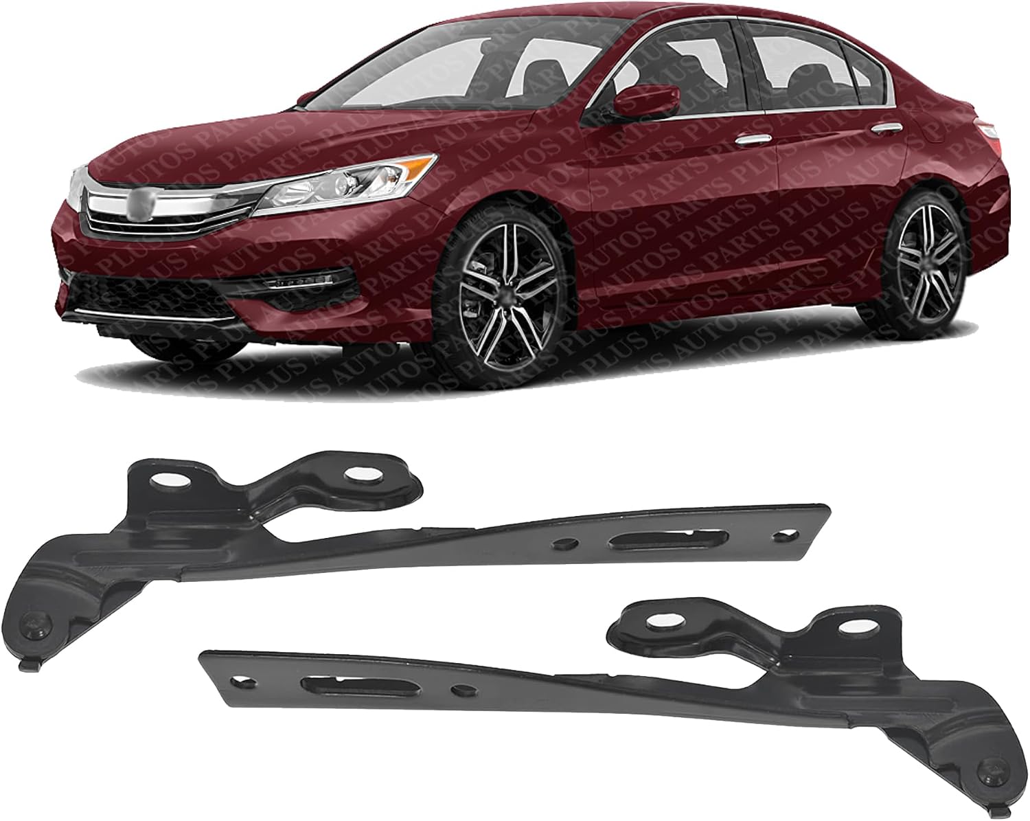 Set of 2 Front Hood Hinges Assembly Steel Left Driver & Right Passenger Side Direct Replacement Compatible with 2013-2017 Honda Acord HO1236133 HO1236134 60120T2AA00ZZ 60170T2AA00ZZ