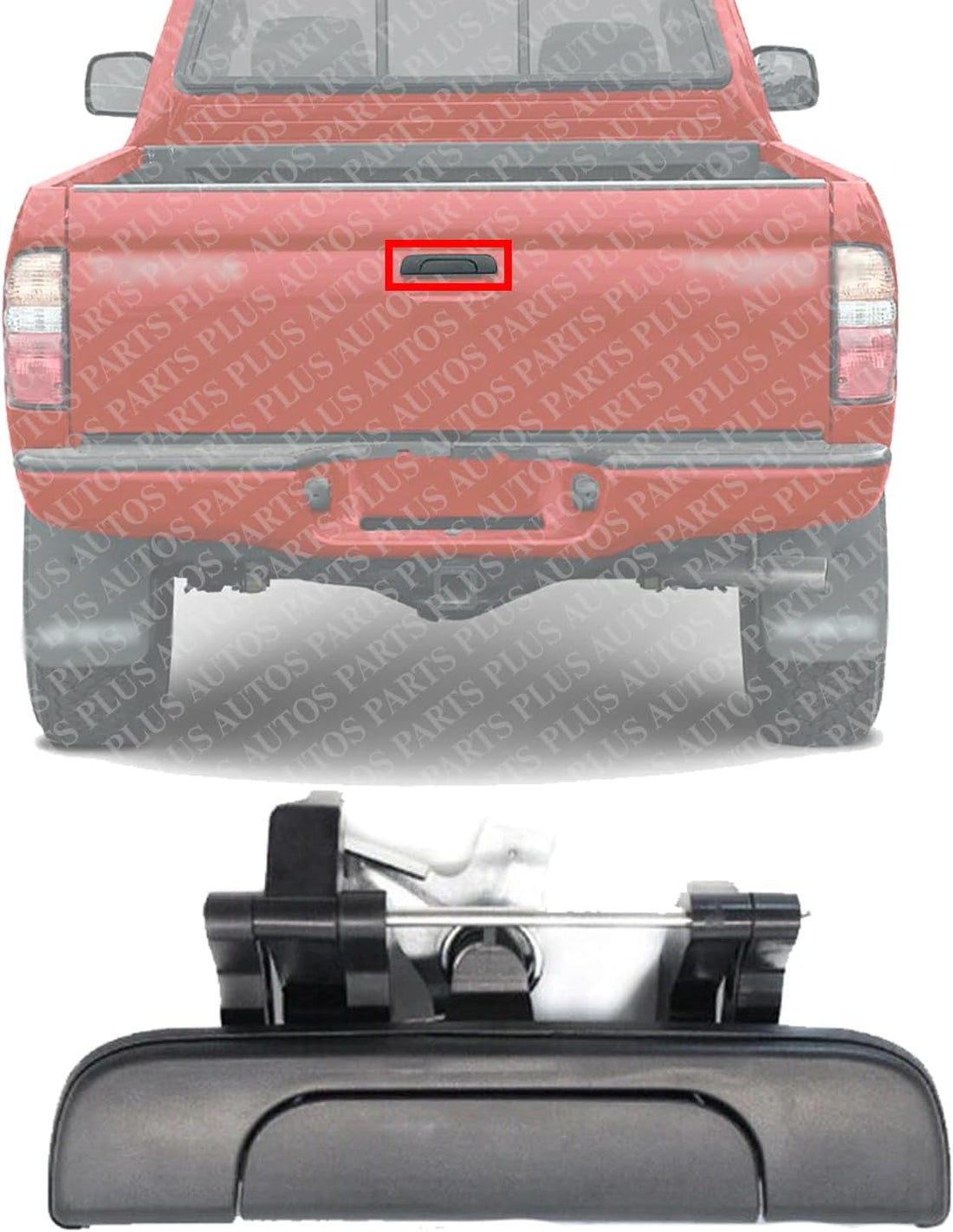 Tailgate Handle Textured Black Direct Replacement Compatible with 1995-2004 Toyota Tacoma TO1915102 6909035010