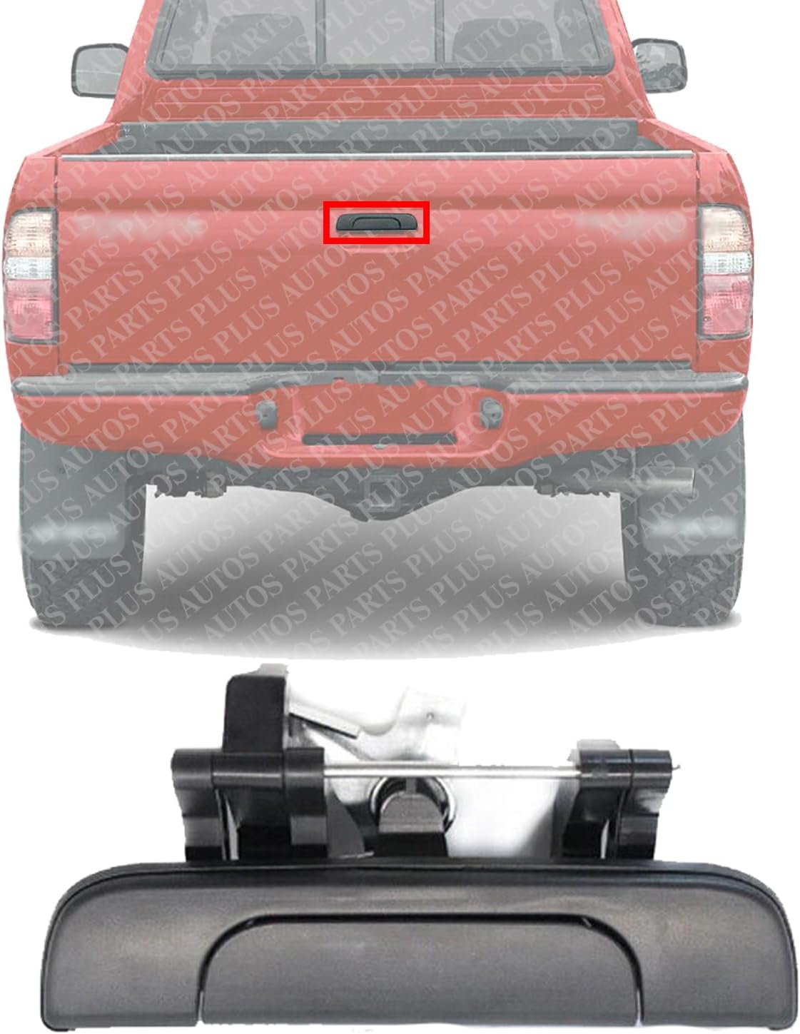 Tailgate Handle Textured Black Direct Replacement Compatible with 1995-2004 Toyota Tacoma TO1915102 6909035010