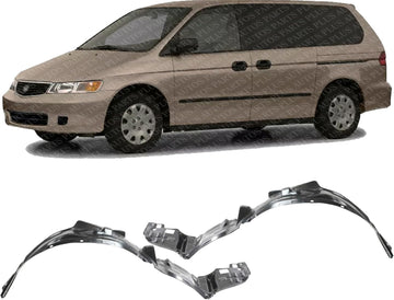 Set Of 2 Front Fender Liner Right Passenger & Left Driver Side Direct Replacement Compatible With 1999-2004 Honda Odyssey HO1249111 HO1248111 74101S0XA00 74151S0XA00