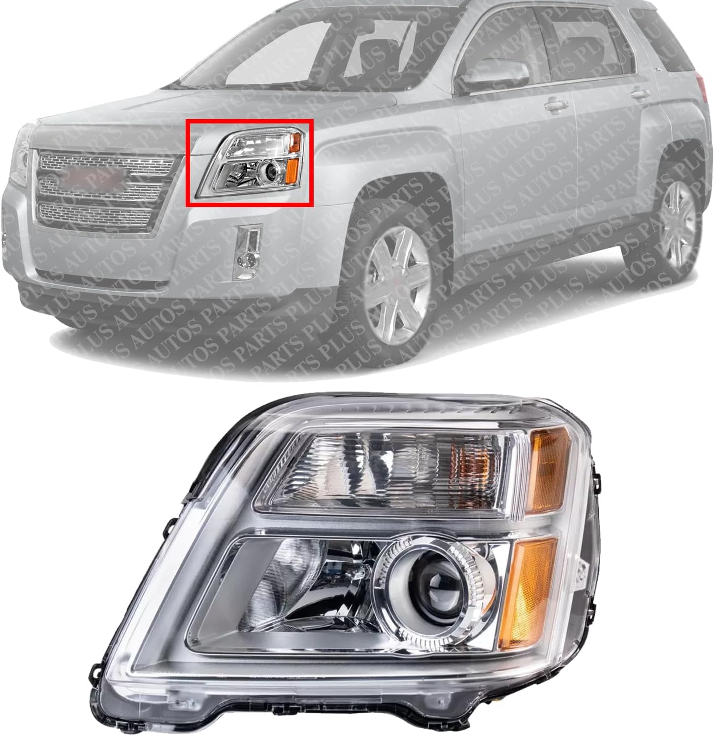 Front Head Light Assembly Left Driver Side Direct Replacement Compatible With 2010-2015 GMC Terrain GM2502350 84791974