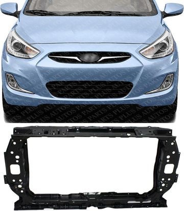 Front Radiator Support Assembly Steel Direct Replacement Compatible With 2014-2017 Hyundai Accent HY1225177 641011R301