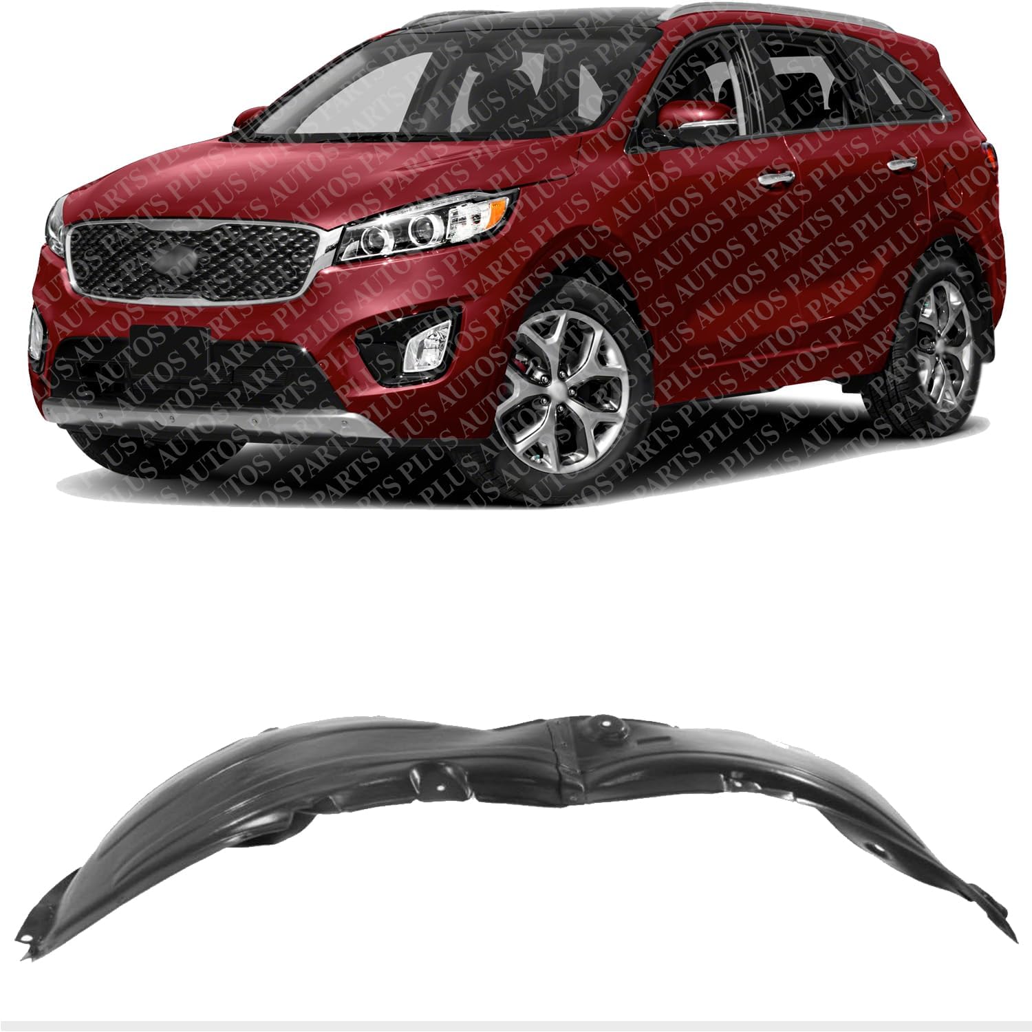 Front Fender Liner Left Driver Side Direct Replacement Compatible With 2016-2018 Kia Sorento KI1248142 86810C6000