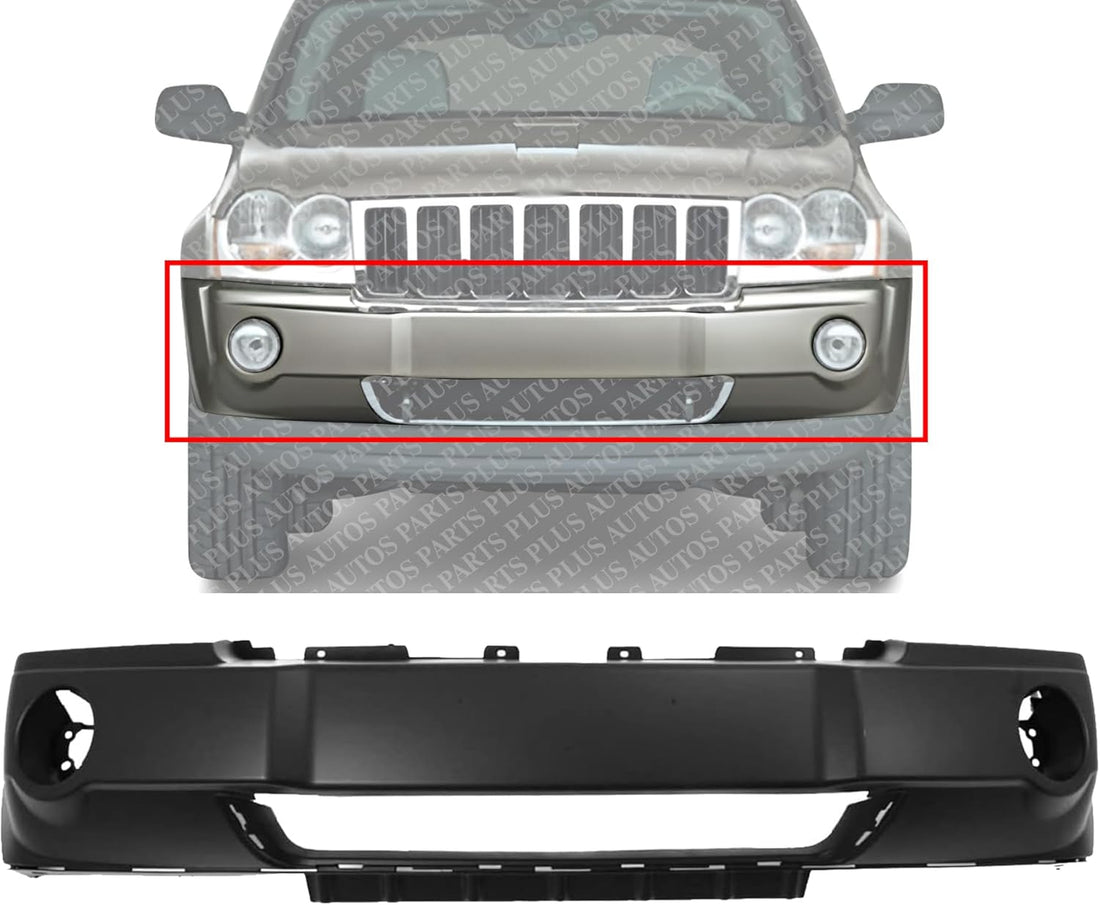 Front Bumper Cover Primed Direct Replacement Compatible With 2005-2007 Jeep Grand Cherokee CH1000450 5159124AA