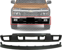 AUTOS PARTS PLUS Front Bumper Lower Valance With Fog Light Holes + Extension Textured Direct Replacement Compatible With 2004-2012 Chevrolet Colorado/GMC Canyon GM1000722 GM1092183 15888037 12335805