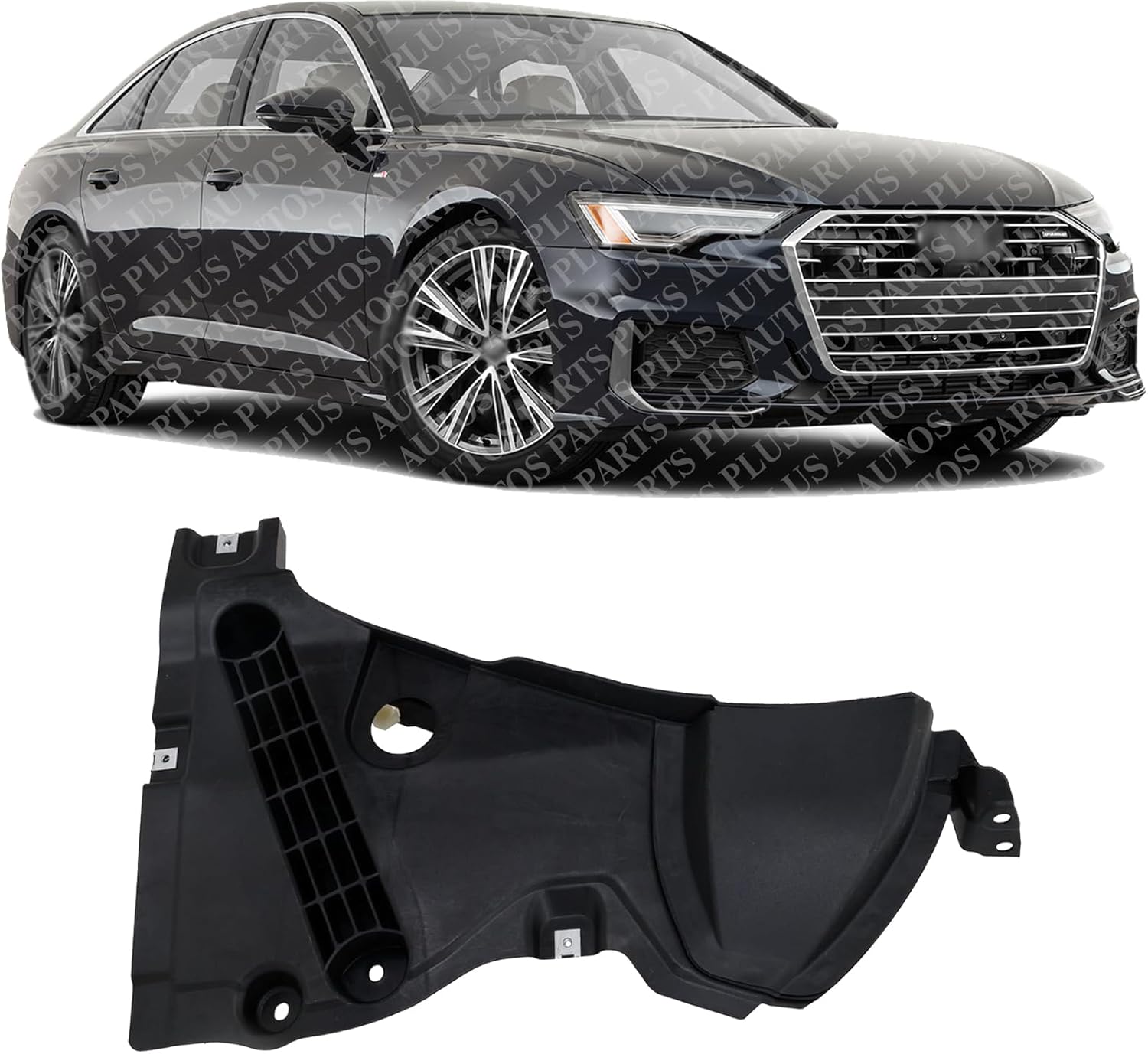 Front Section Fender Liner Right Passenger Side Direct Replacement Compatible With 2019-2023 Audi A6 Quattro AU1251111 4K0853888E