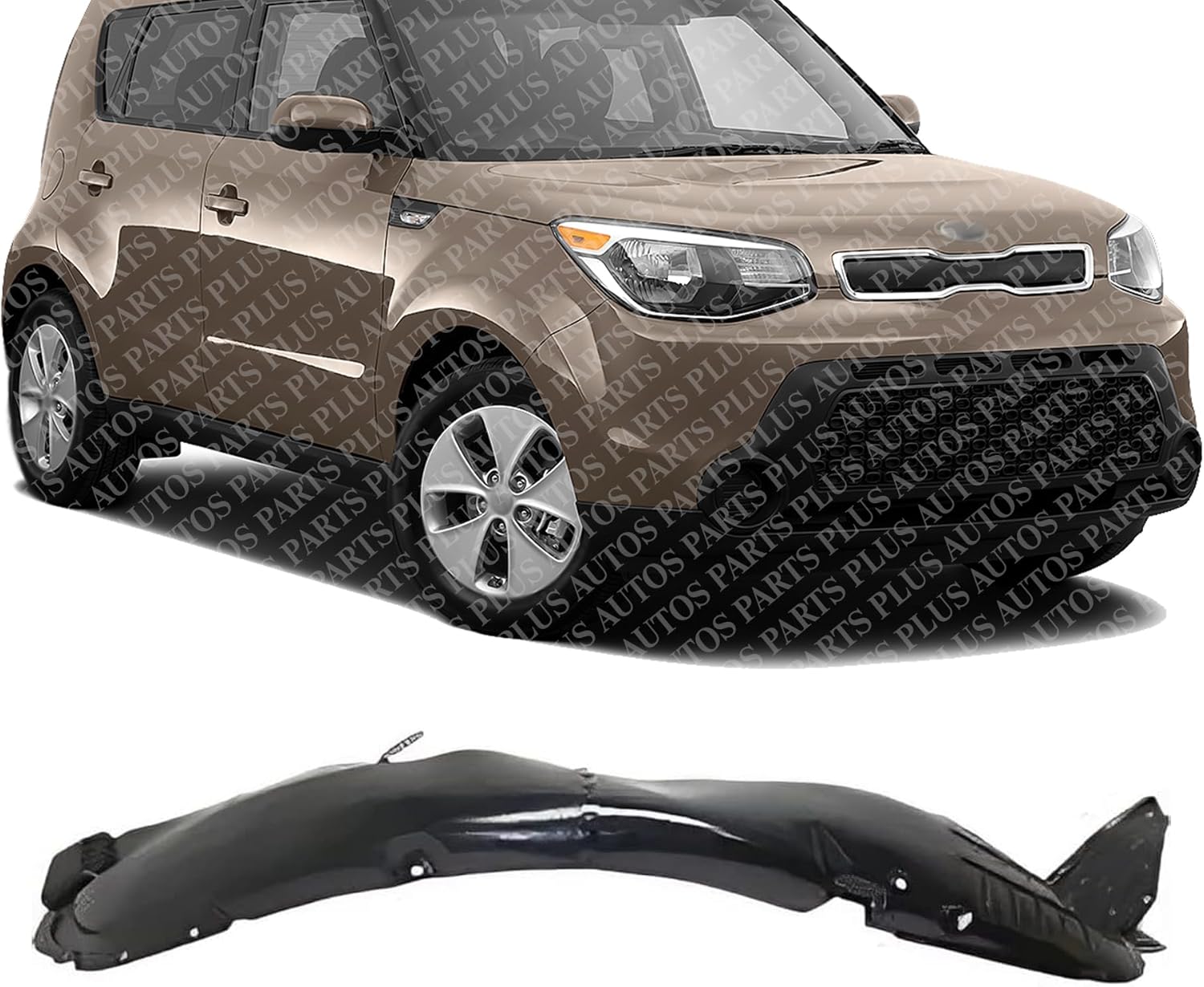 Front Fender Liner Right Passenger Side Direct Replacement Compatible With 2015-2016 Kia Soul KI1249140 86812B2100