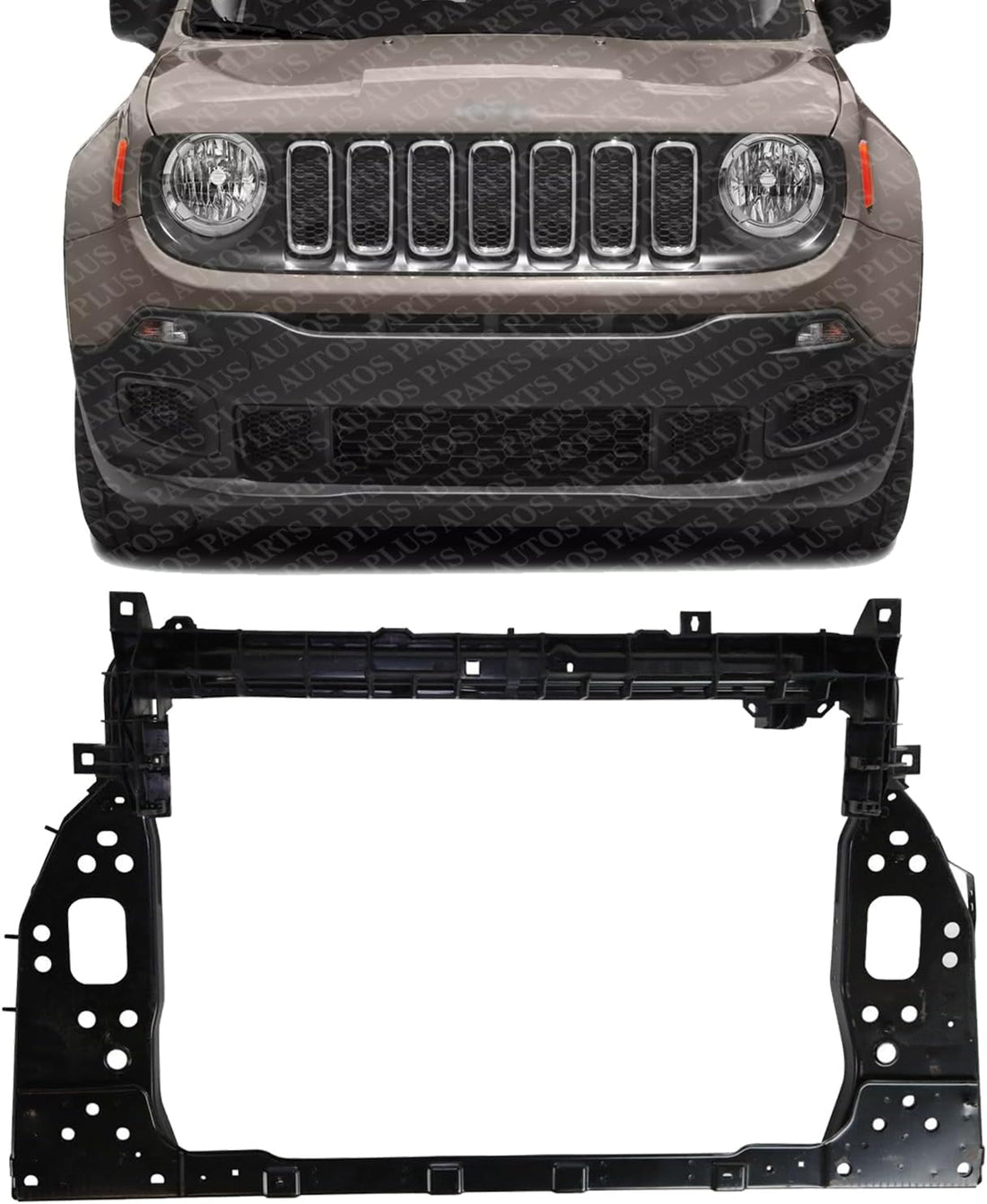 Front Radiator Support Plastic With Steel Direct Replacement Compatible With 2015-2018 Jeep Renegade CH1225299 68256097AA