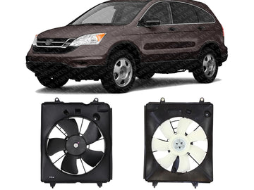 Front Radiator Shroud & A/C Condenser Single Fan Assembly Left Driver & Right Passenger Side Direct Replacement Compatible with 2010-2011 Honda CR-V HO3115155 HO3115161 HO3120107