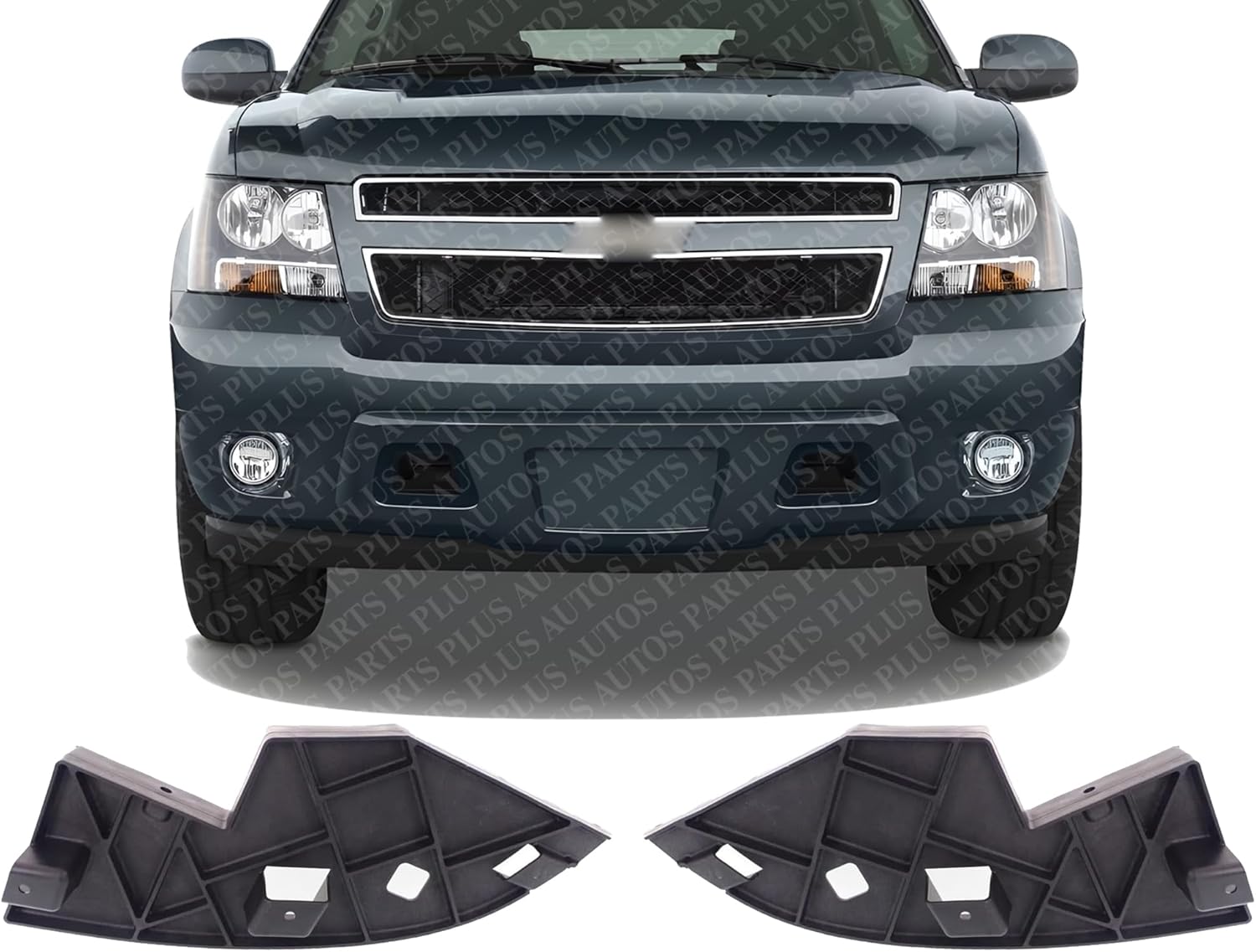 Set Of 2 Front Bumper Outer Filler Plastic Left Driver & Right Passenger Side Direct Replacement Compatible With Chevrolet Suburban/Tahoe 2007-2014 / Avalanche 2007-2013 GM1088171