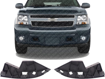 Set Of 2 Front Bumper Outer Filler Plastic Left Driver & Right Passenger Side Direct Replacement Compatible With Chevrolet Suburban/Tahoe 2007-2014 / Avalanche 2007-2013 GM1088171