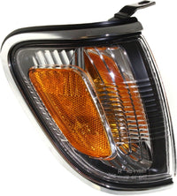 Front Headlights + Signal Lights + Corners Lamps With Chrome Trim Assembly Left Driver & Right Passenger Side Direct Replacement Compatible With 2001-2004 Toyota Tacoma TO2502136