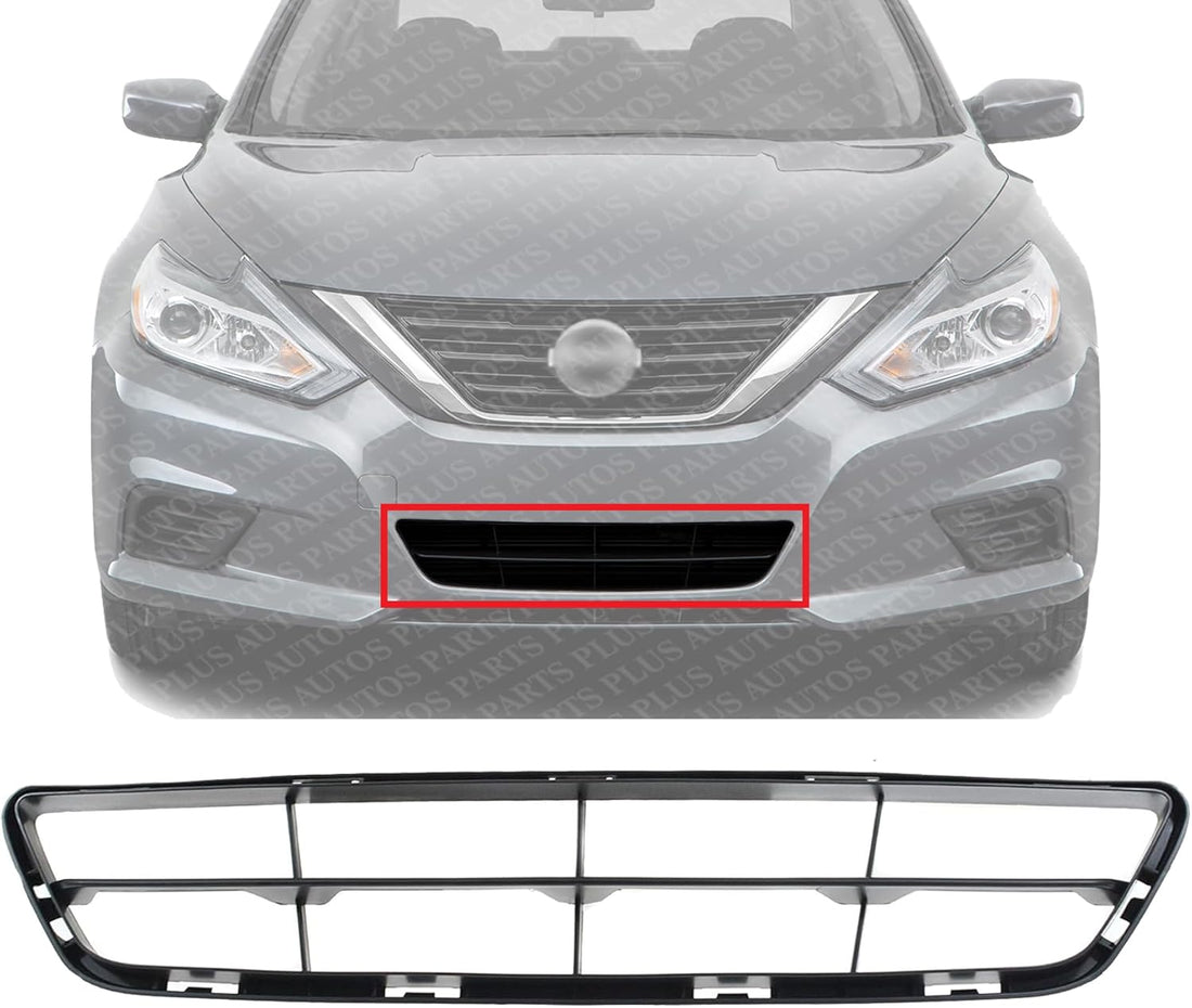 Front Bumper Lower Grille Plastic Direct Replacement Compatible With 2016-2018 Nissan Altima NI1036106 622549HS1A