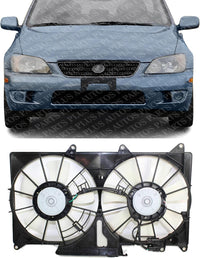 Front Dual Fan Shroud Assembly Plastic Direct Replacement Compatible With 2001-2005 Lexus IS300 LX3120100 1636346120-PFM