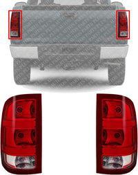 Set Of 2 Tail Light Left Driver & Right Passenger Side Direct Replacement Compatible With 2007-2014 GMC Sierra GM2800208 GM2801208 25958485 25958484