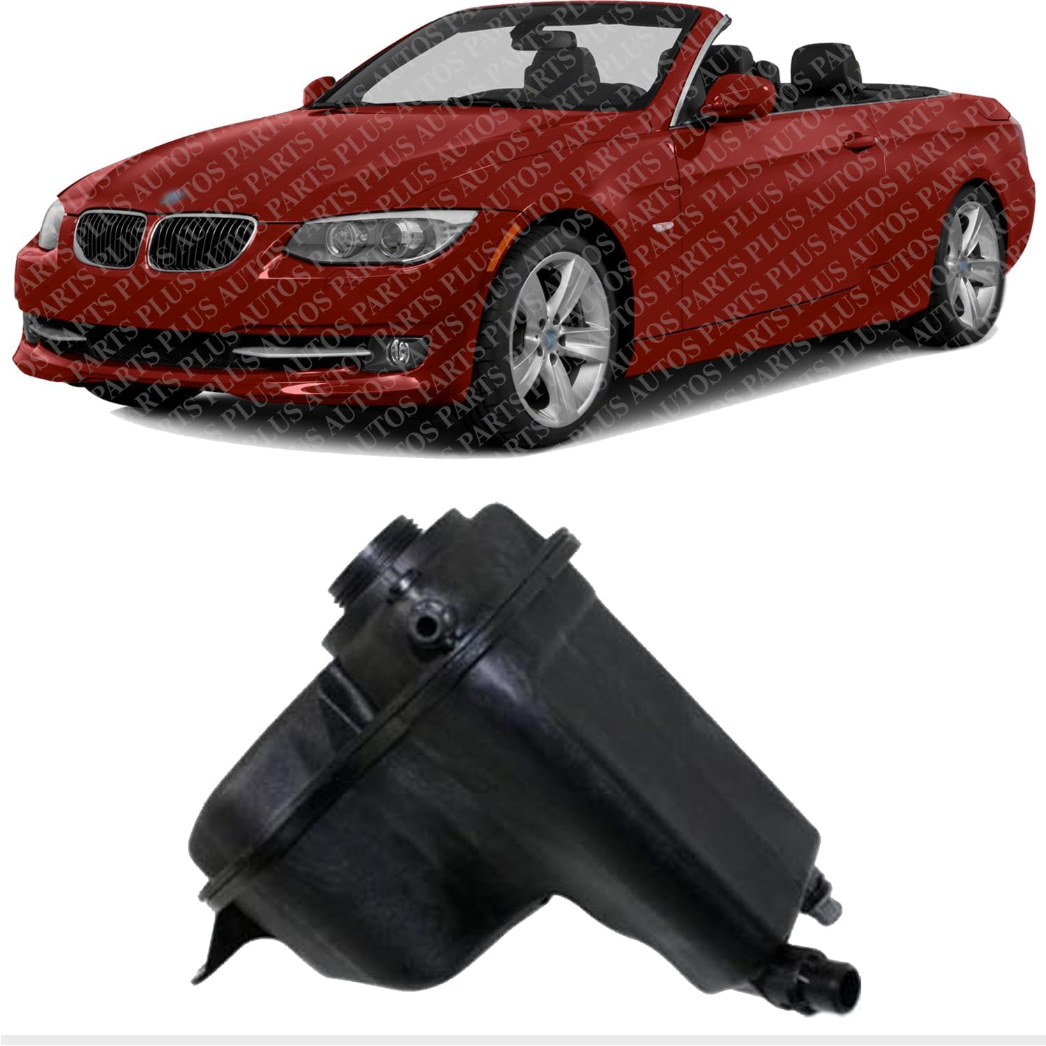 Front Coolant Reservoir Tank Without Cap Direct Replacement Compatible With 2007-2013 BMW 328i / 2009-2012 328i xDrive BM3014110 17137640514