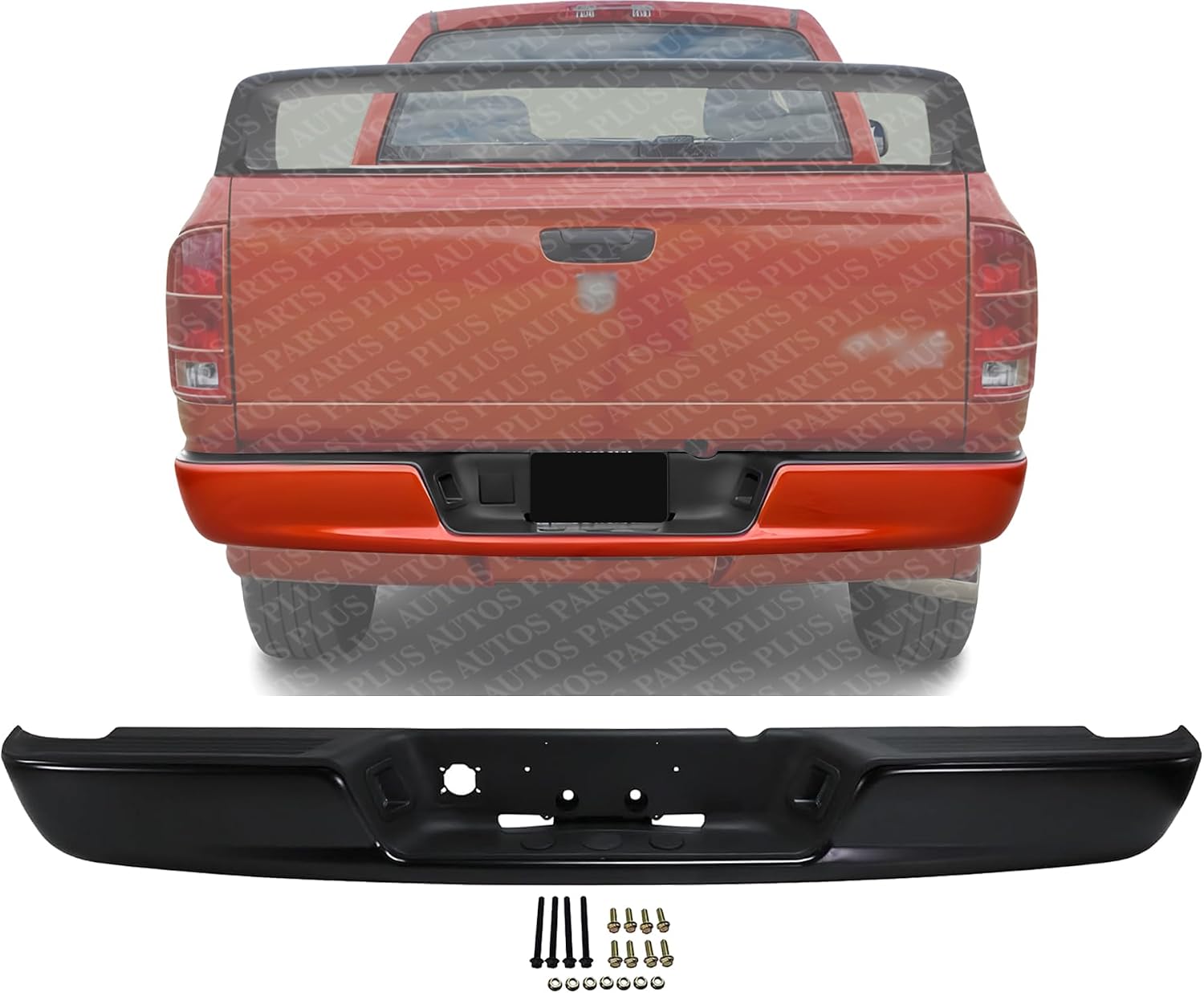 Step Bumper Assembly Primed Steel Direct Replacement Compatible With 2002-2008 Dodge Ram 1500/2003-2009 2500/3500 CH1103125 5073625AD-PFM