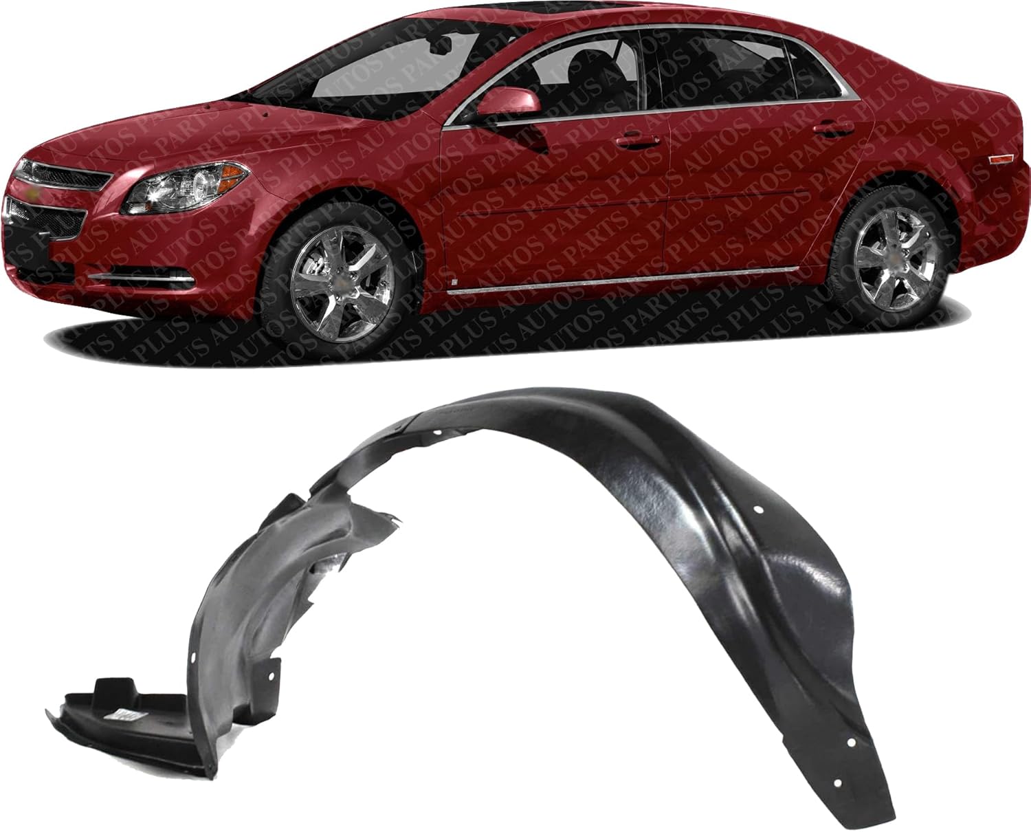 Front Fender Liner Vacuum Form Left Driver Side Direct Replacement Compatible With 2008-2012 Chevrolet Malibu GM1248201 20830624-PFM