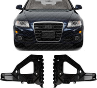 Set Of 2 Front Bumper Bracket Plastic Right Passenger & Left Driver Side Direct Replacement Compatible With 2005-2011 Audi A6 Quattro AU1067100 AU1066100 4F0807228 4F0807227