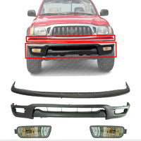 Front Bumper Filler + Lower Valance Panel + Signal Lights Assembly Right Passenger & Left Driver Side Direct Replacement Compatible With Toyota Tacoma 2001-2004 TO1095196