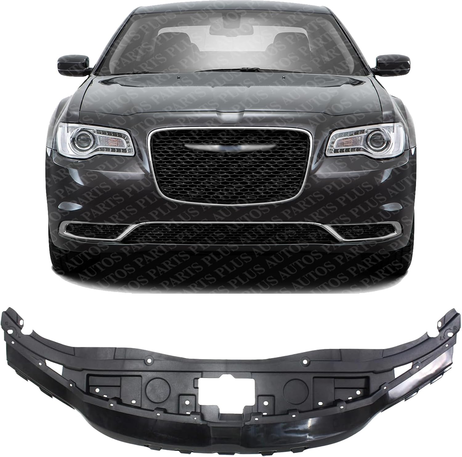 Front Radiator Core Support Cover Plastic Direct Replacement Compatible With 2015-2023 Chrysler 300 CH1224103 68227211AC