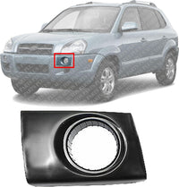Front Fog Light Molding Primed Left Driver Side Direct Replacement Compatible With 2005-2009 Hyundai Tucson HY2598100 865572E000