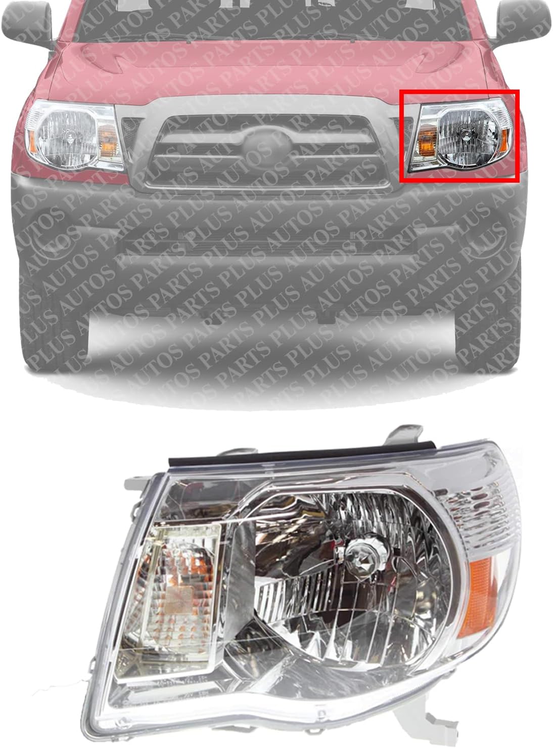 Front Head Light Assembly Left Driver Side Direct Replacement Compatible With 2005-2011 Toyota Tacoma TO2502157 8115004163