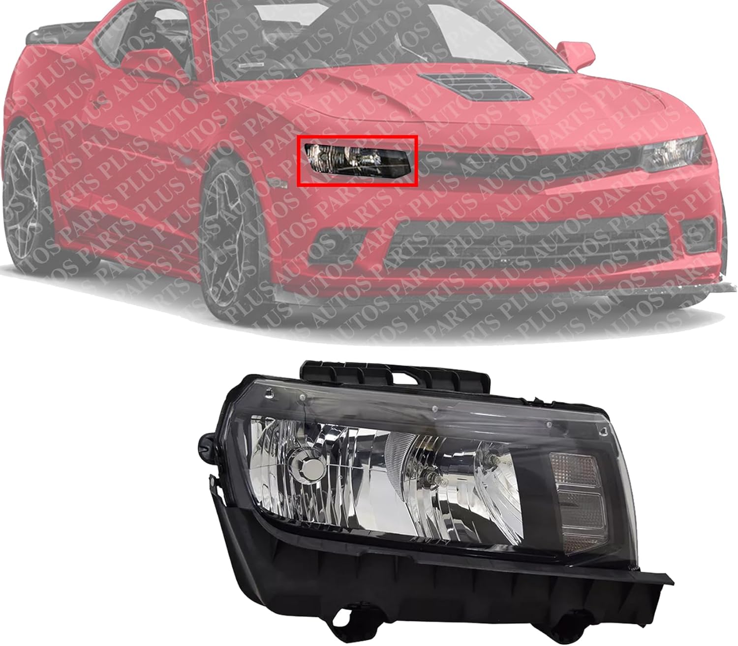 Front Head Light Assembly Right Passenger Side Direct Replacement Compatible With 2014-2015 Chevrolet Camaro GM2503391 23187850