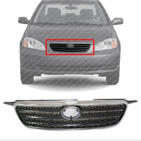 Front Grille Chrome Shell/Painted Dark Gray Insert Direct Replacement Compatible With 2005-2008 Toyota Corolla TO1200278 5310002090