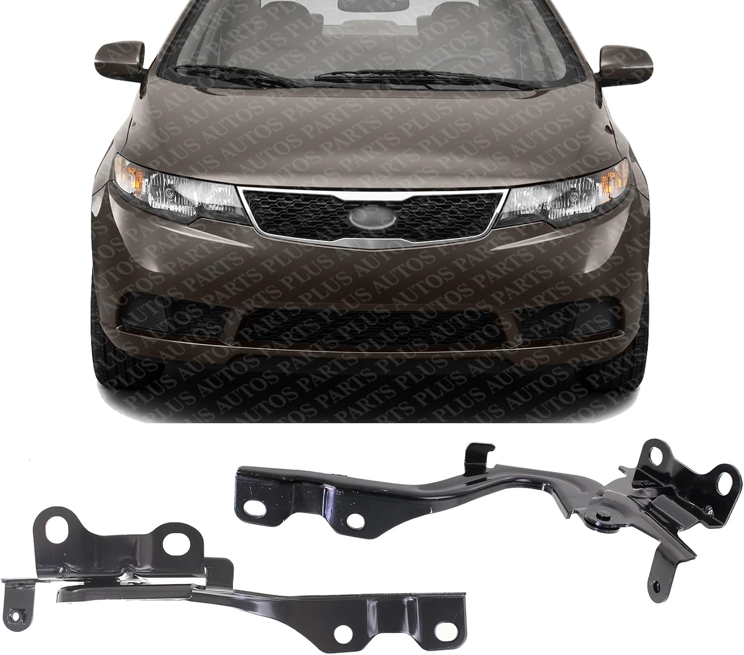 Set of 2 Front Hood Hinge Steel Right Passenger & Left Driver Side Direct Replacement Compatible with 2010-2013 Kia Forte KI1236115 KI1236116 791201M000 791101M000