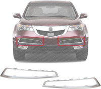 Set Of 2 Front Bumper Grille Molding Painted Silver Left Driver & Right Passenger Side Direct Replacement Compatible With 2010-2013 Acura MDX AC1039111 AC1038111 71104STXA00