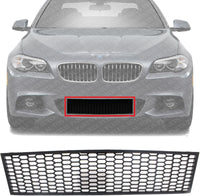 Front Bumper Center Grille Textured Plastic Without Active Cruise Control Direct Replacement Compatible With 2011-2016 BMW 5-Series BM1036131 51117903894